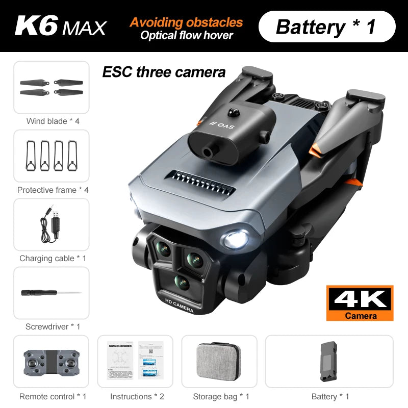 2023 New K6 Max RC Drone Three Camera 4K Professional