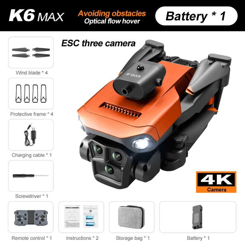 2023 New K6 Max RC Drone Three Camera 4K Professional