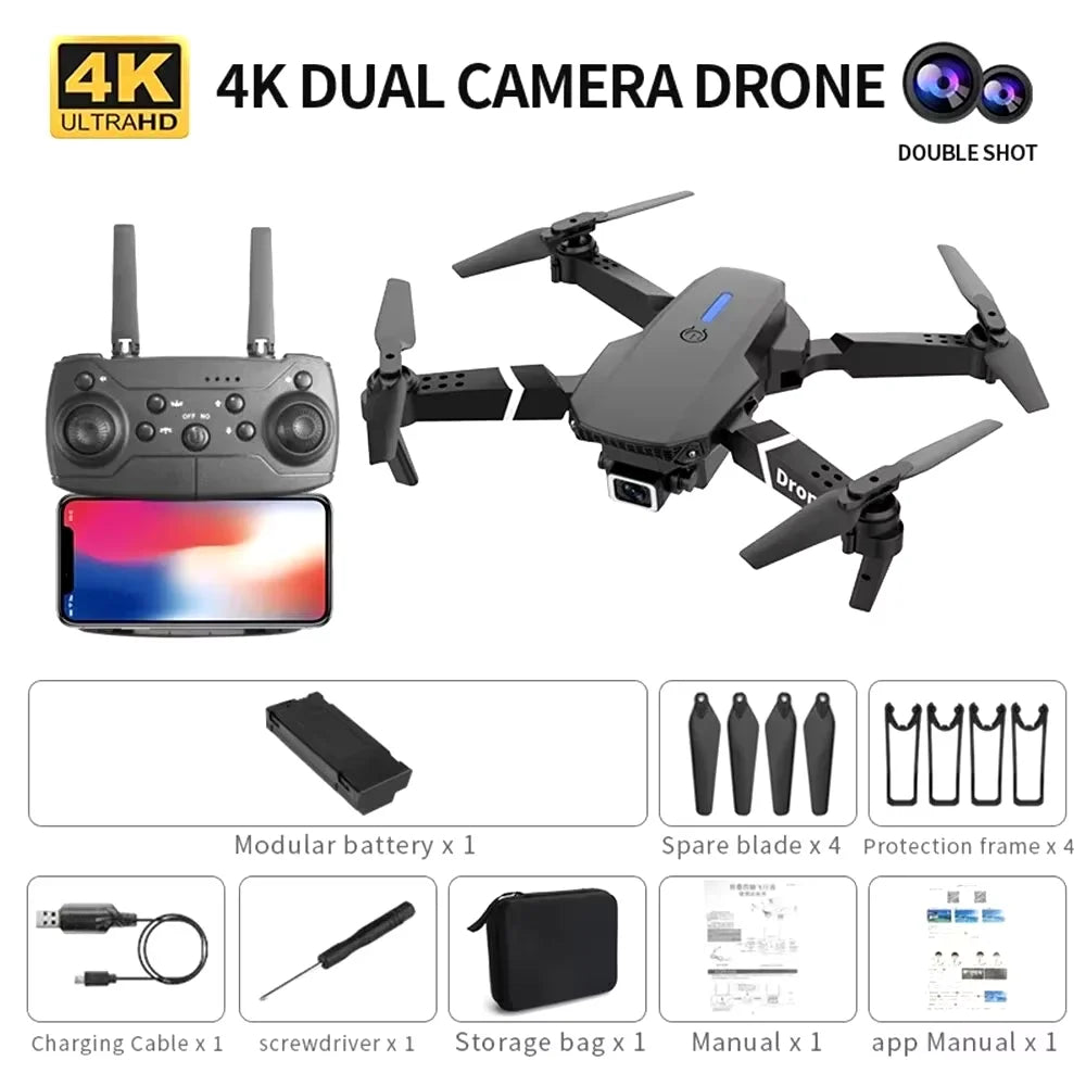 E88Pro Drone Profesional 4K HD Dual Camera