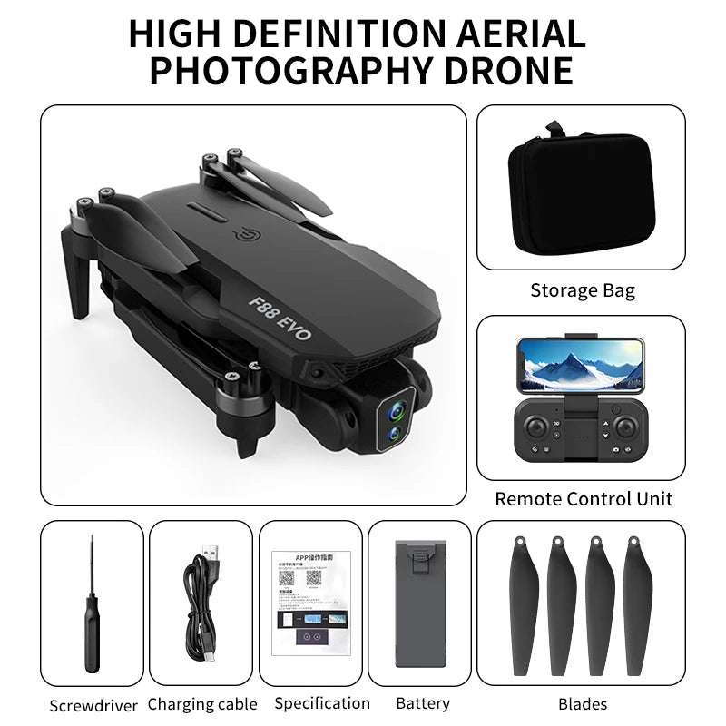 F88 Rc Drone 8K Professional Dual HD Camera