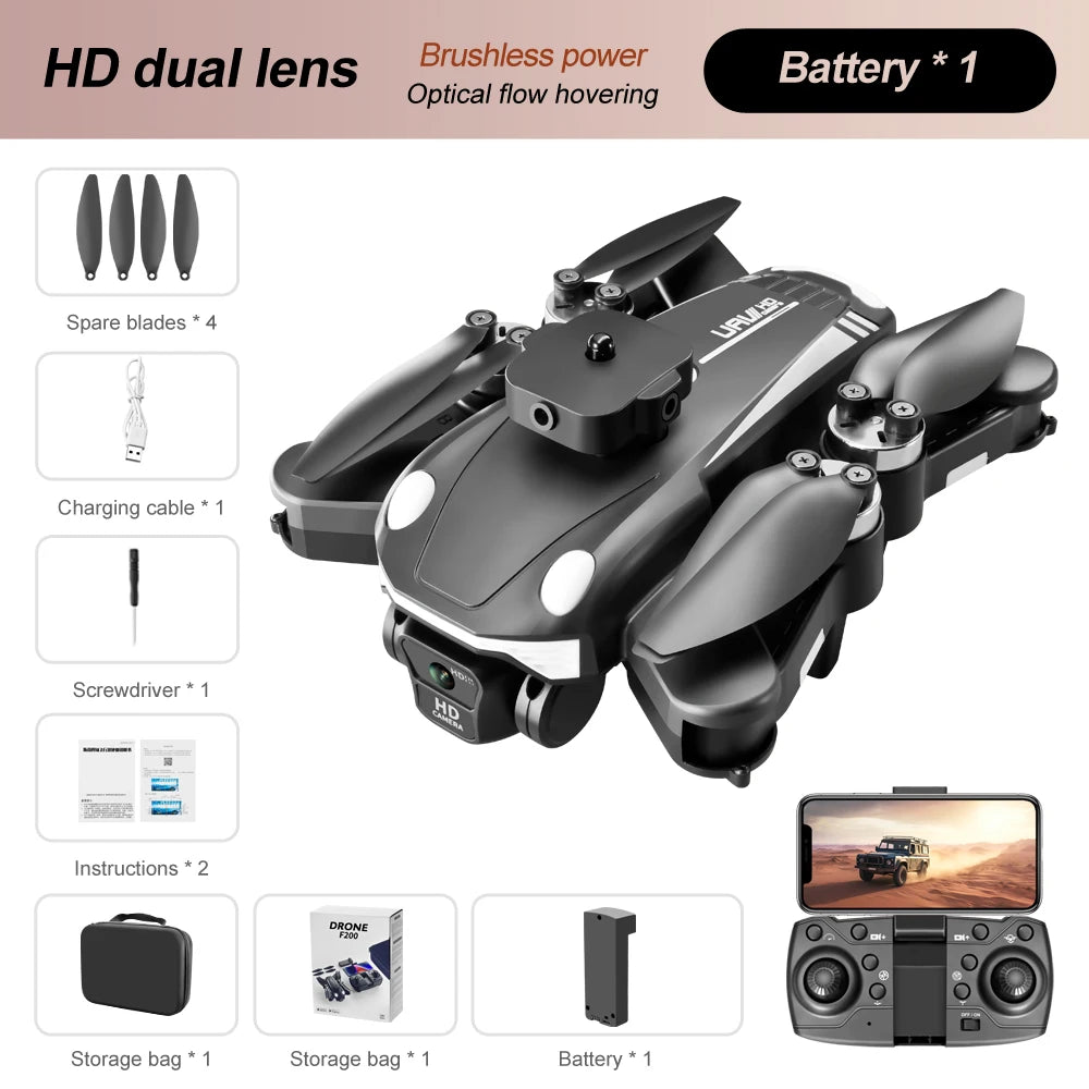 F200 Drone Foldable QuadcopterWIFI FPV HD
